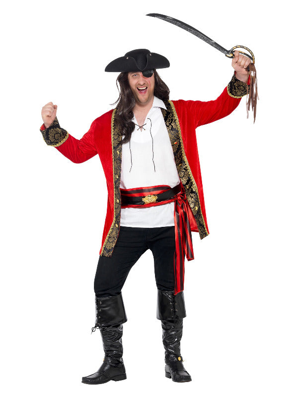 Curves Pirate Captain Costume, Red