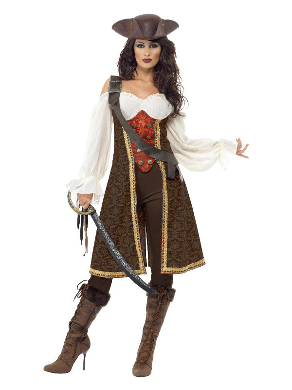 High Seas Pirate Wench Costume, Brown