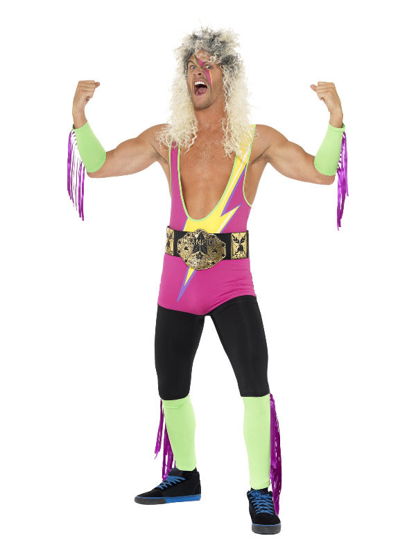 Retro Wrestler Costume, Multi-Coloured