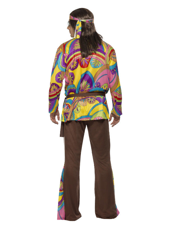 Psychedelic Hippie Man Costume, Multi-Coloured