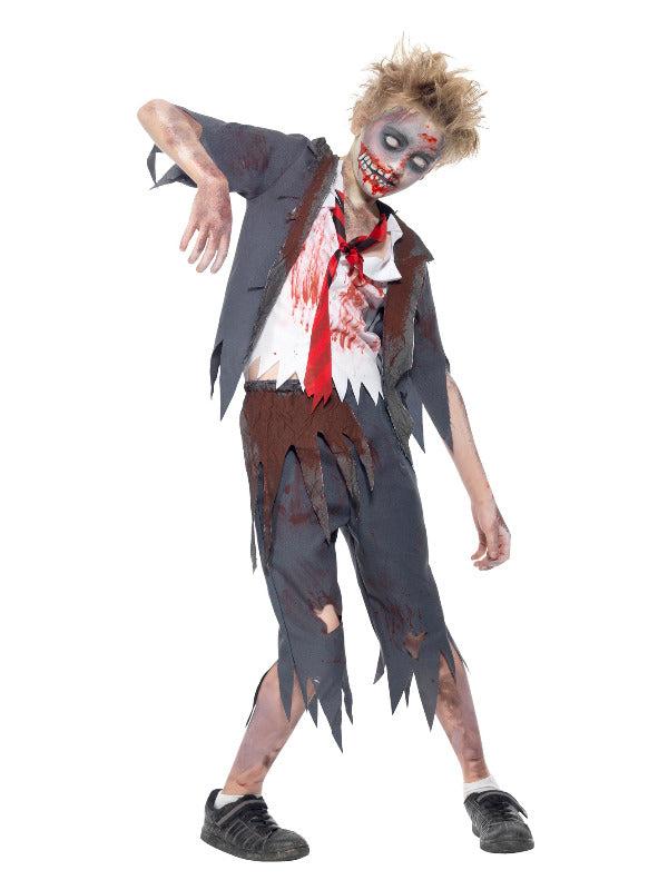 Zombie School Boy Costume, Grey