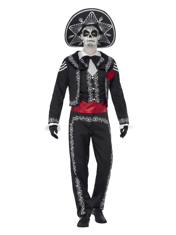 Deluxe Day of the Dead Señor Bones Costume, Black