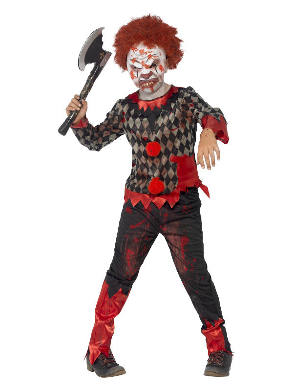 Deluxe Zombie Clown Costume, Red & Green