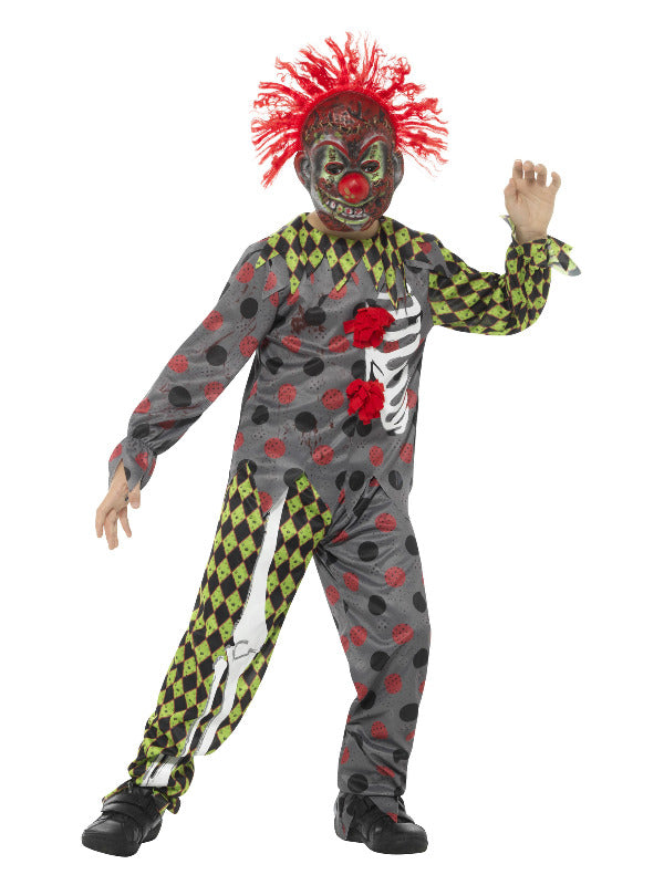 Deluxe Twisted Clown Costume, Multi-Coloured