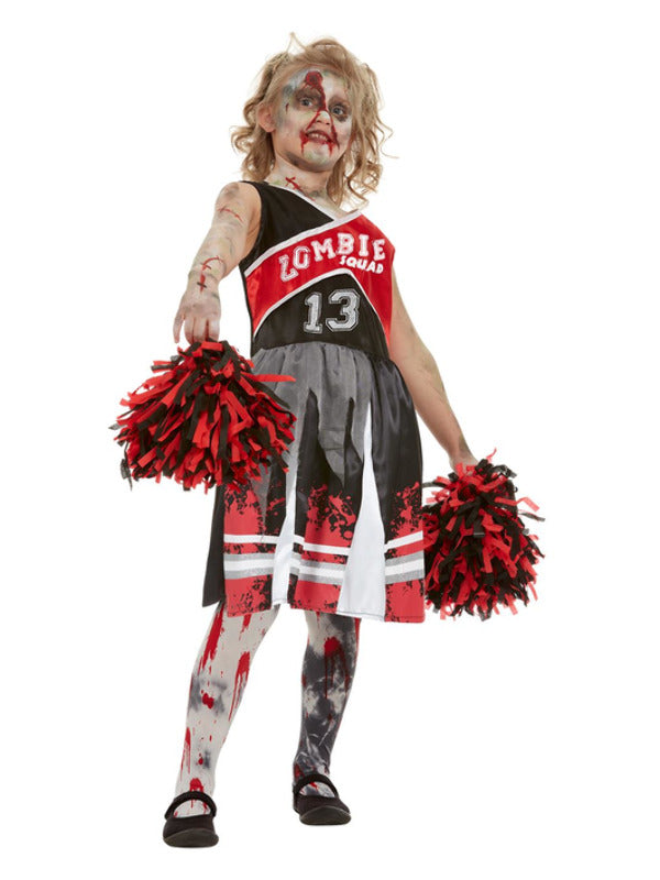 Zombie Cheerleader Costume, Red