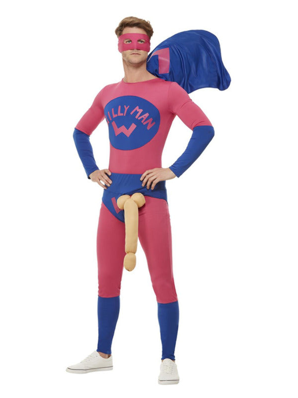 Willyman Superhero Costume, Pink & Blue